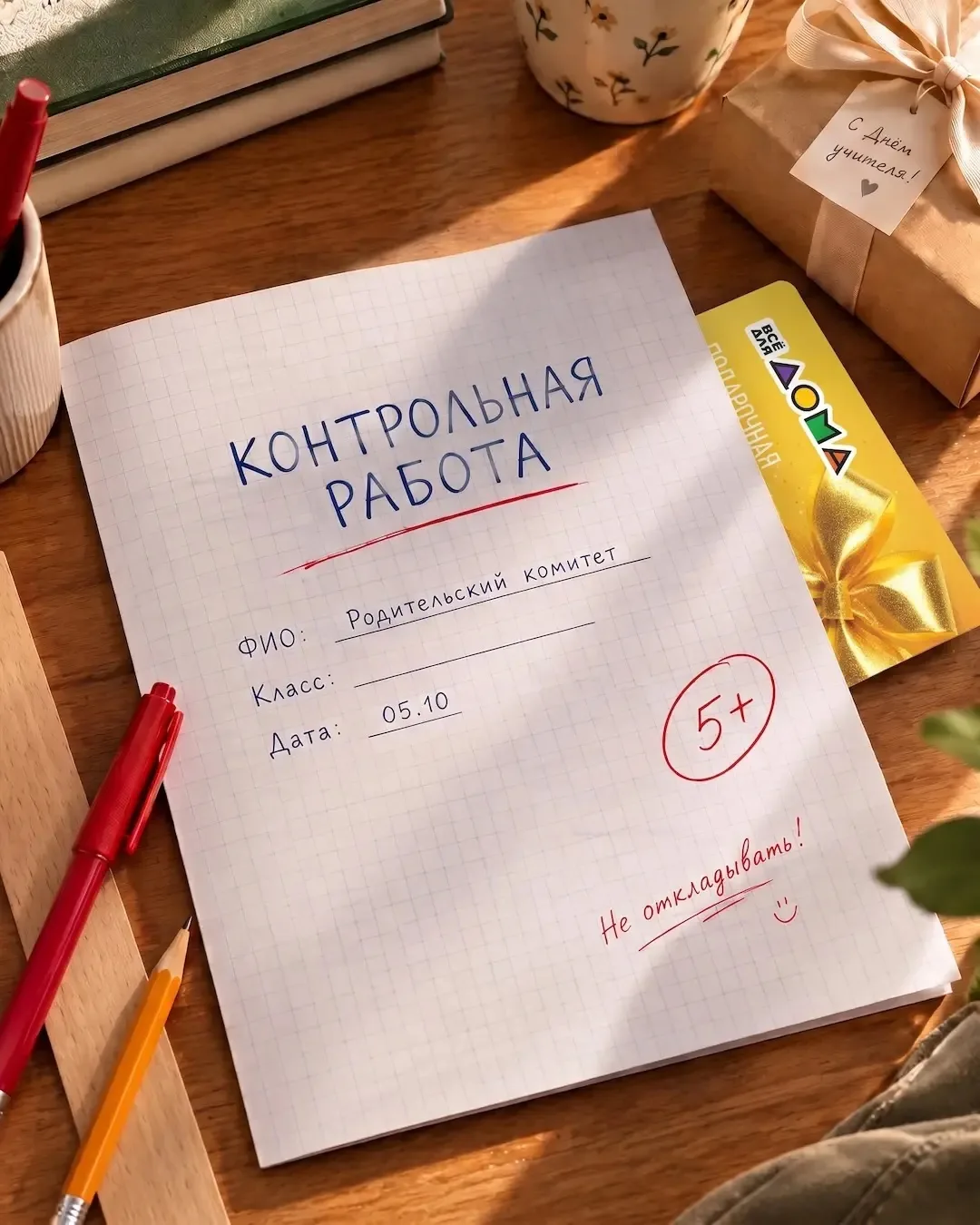 КОНТРОЛЬНАЯ РАБОТА: ЧТО ПОДАРИТЬ УЧИТЕЛЮ? 🎓