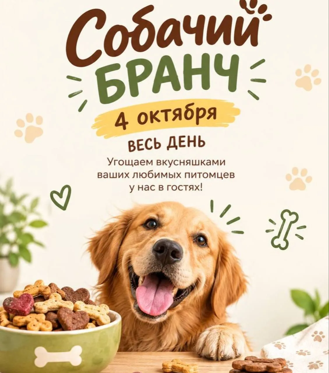 🐶 Сегодня пёсиков ждут бесплатные лакомства