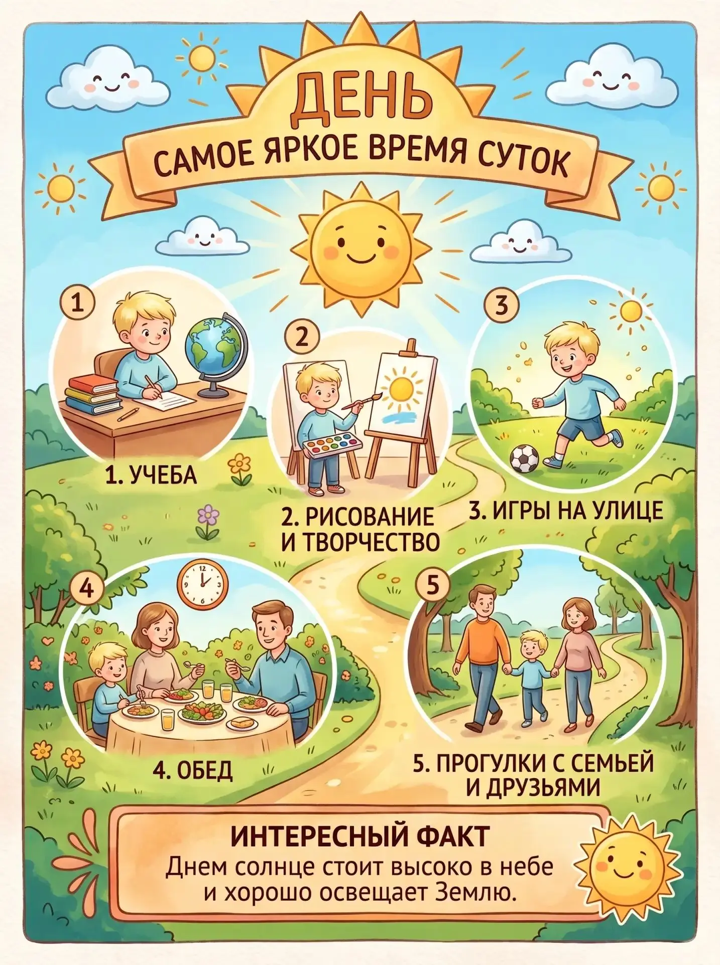 🌞 Как легко объяснить детям части суток? 🌙