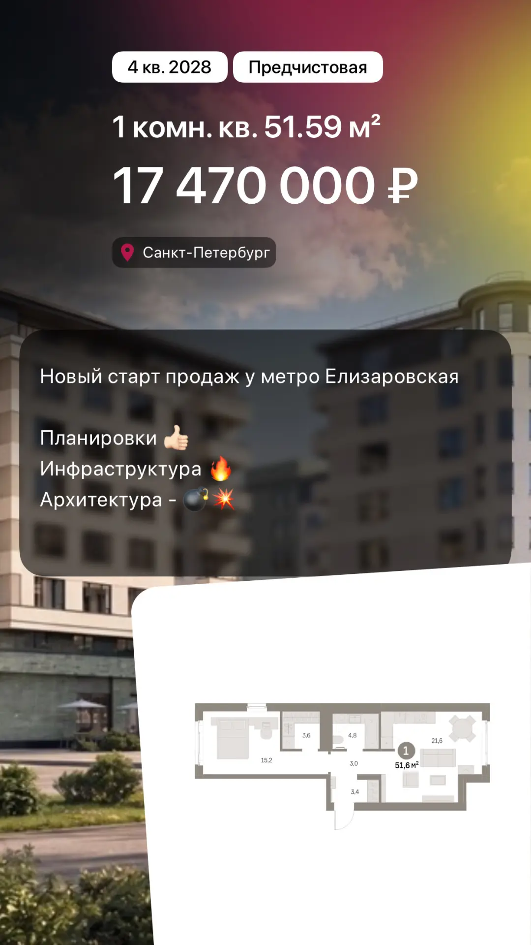 Сегодня стартовали продажи в новом проекте от Брусники!