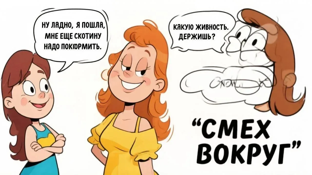 - Ну ладно, я пошла, мне еще скотину надо покормить.