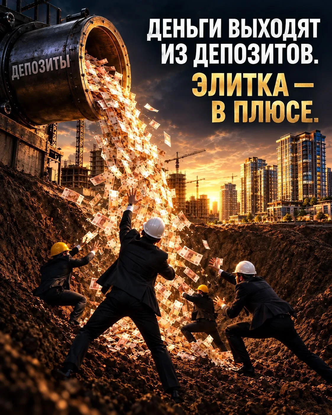 Деньги выходят из депозитов. Элитка — в плюсе.