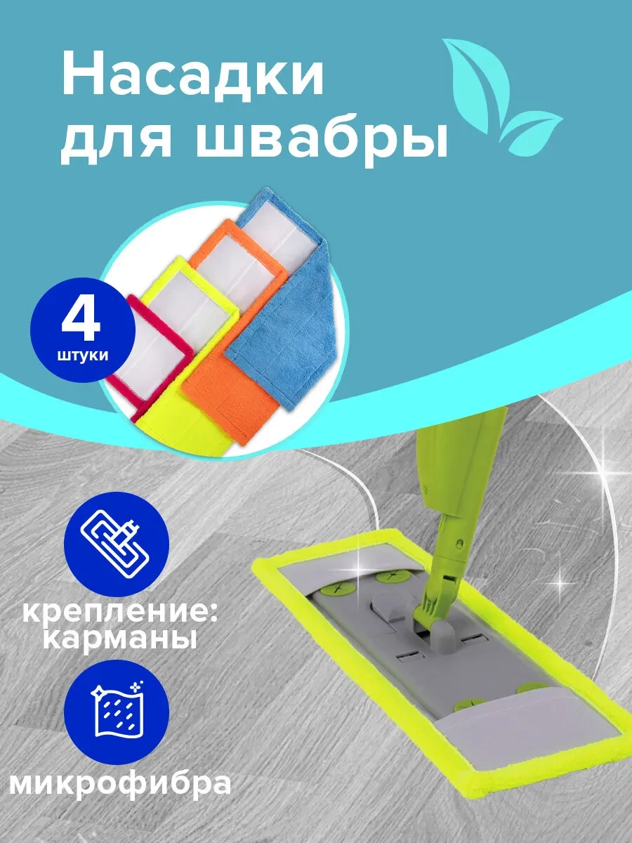⚡️ Сменная насадка МОП тряпка для швабры для мытья пола плоская, LAIMA