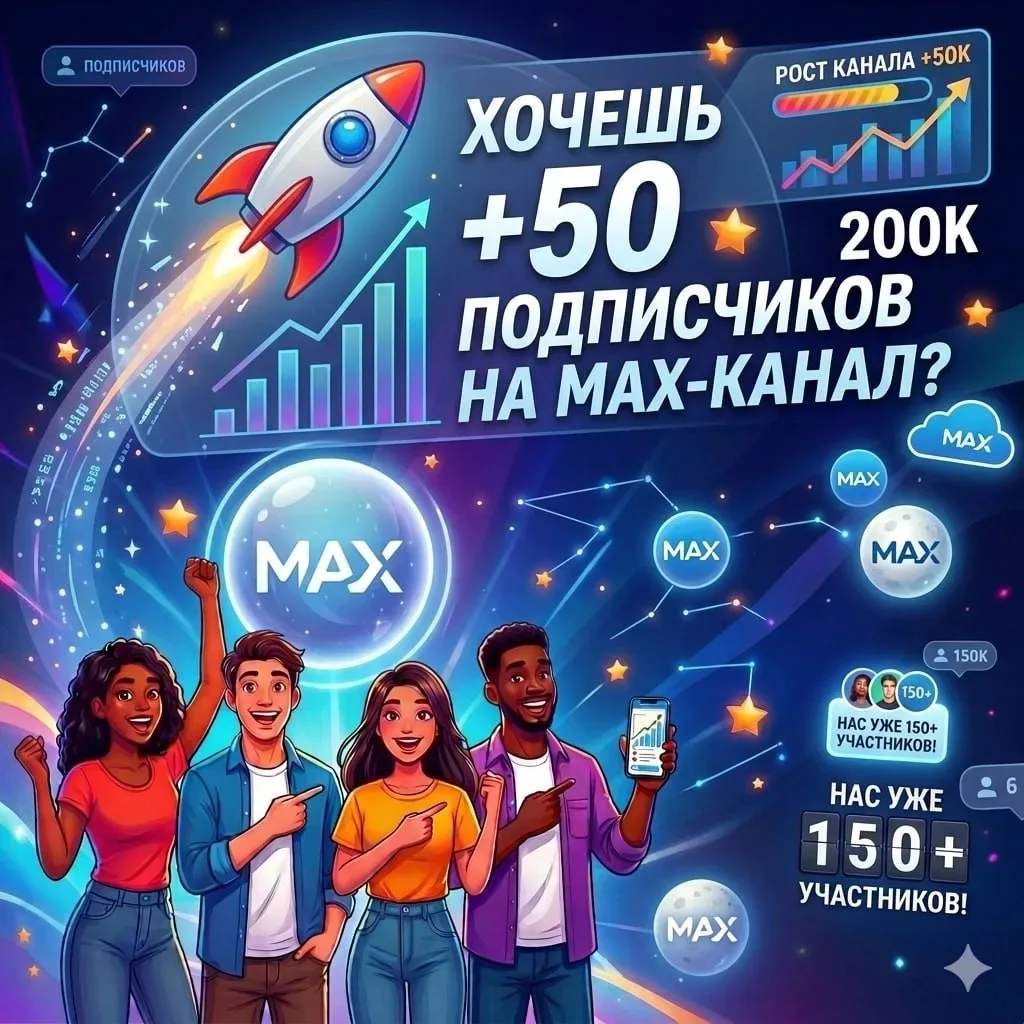 До 100 подписчиков в MAX за 3 дня - бесплатно и без накрутки