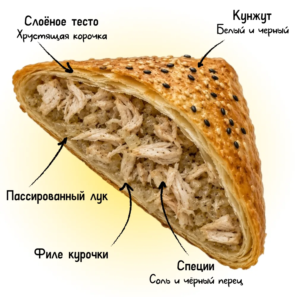 ☁️Пасмурные дни созданы для тёплой самсы с курицей.