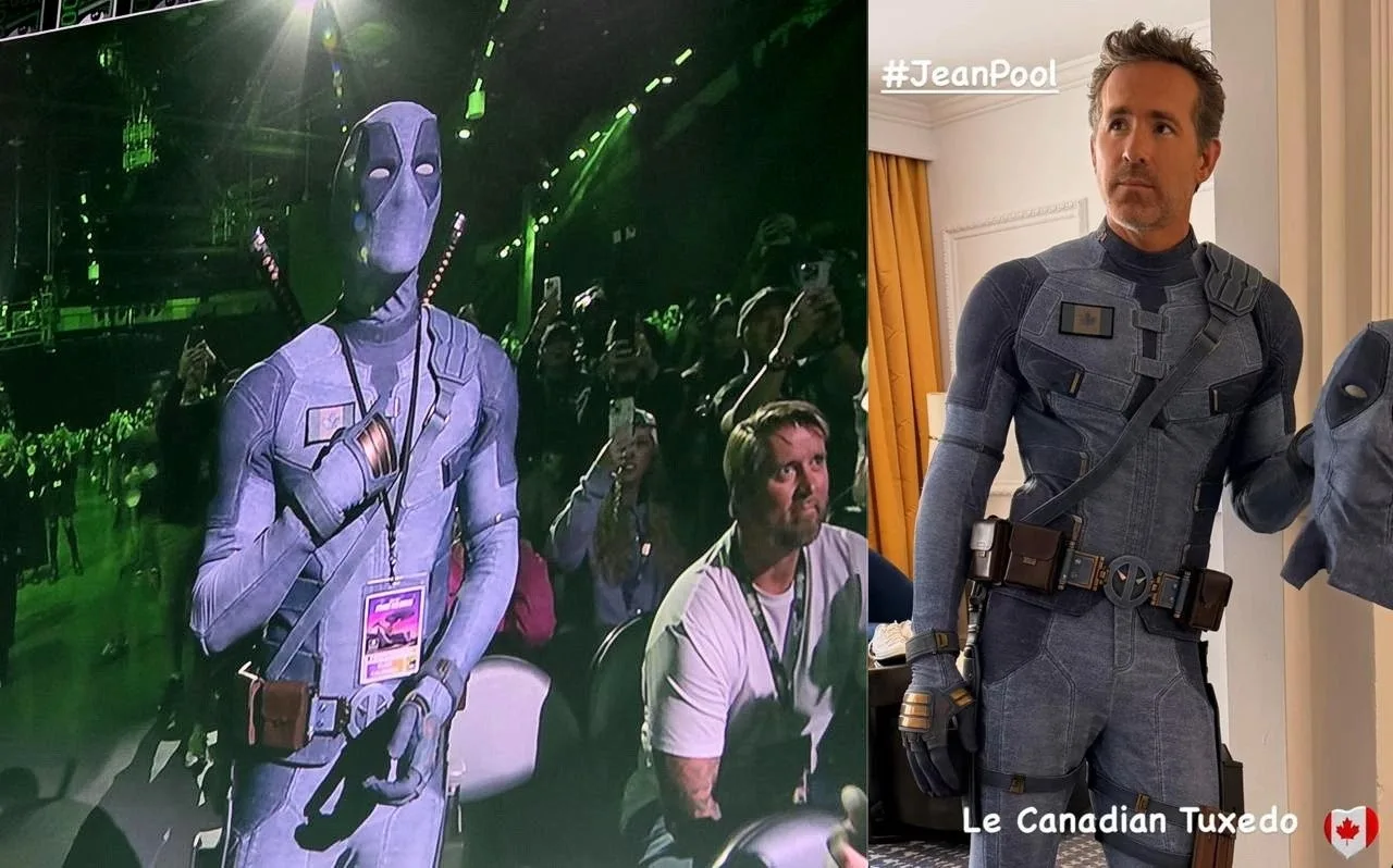 Райан Рейнольдс появился на Comic-Con в сером наряде Дэдпула.