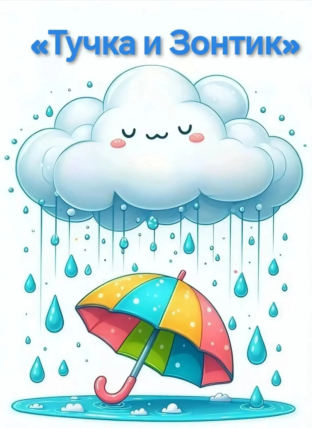 Прячемся от дождика под радужным зонтиком! ☔🌈
