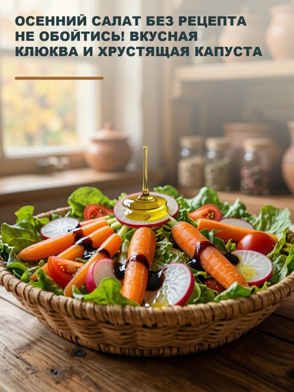 ОСЕННИЙ САЛАТ БЕЗ РЕЦЕПТА НЕ ОБОЙТИСЬ! ВКУСНАЯ КЛЮКВА И ХРУСТЯЩАЯ КАПУСТА