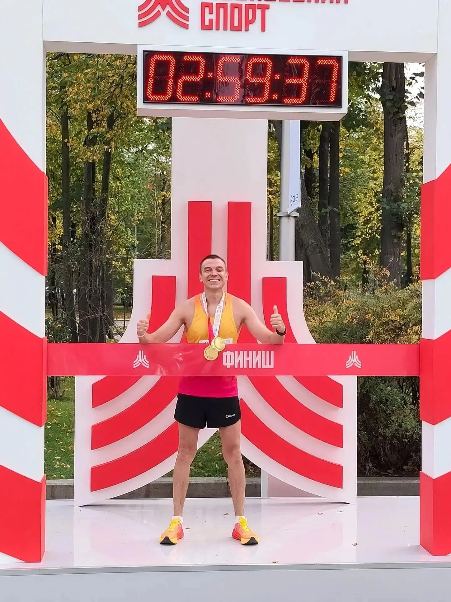 Спортсмен из Кореновска покорил Московский марафон-2026 🏃