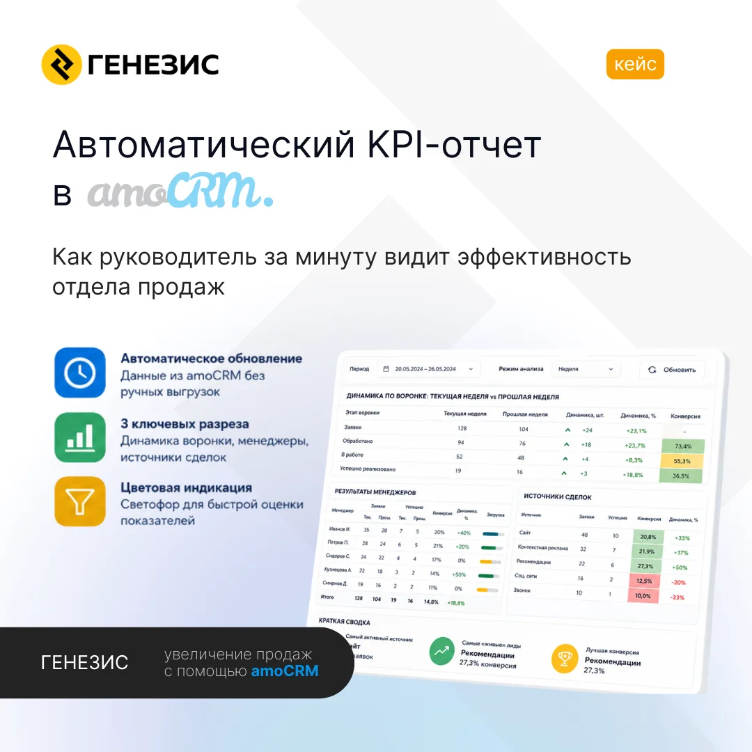 А если руководителю больше не нужно собирать KPI вручную?