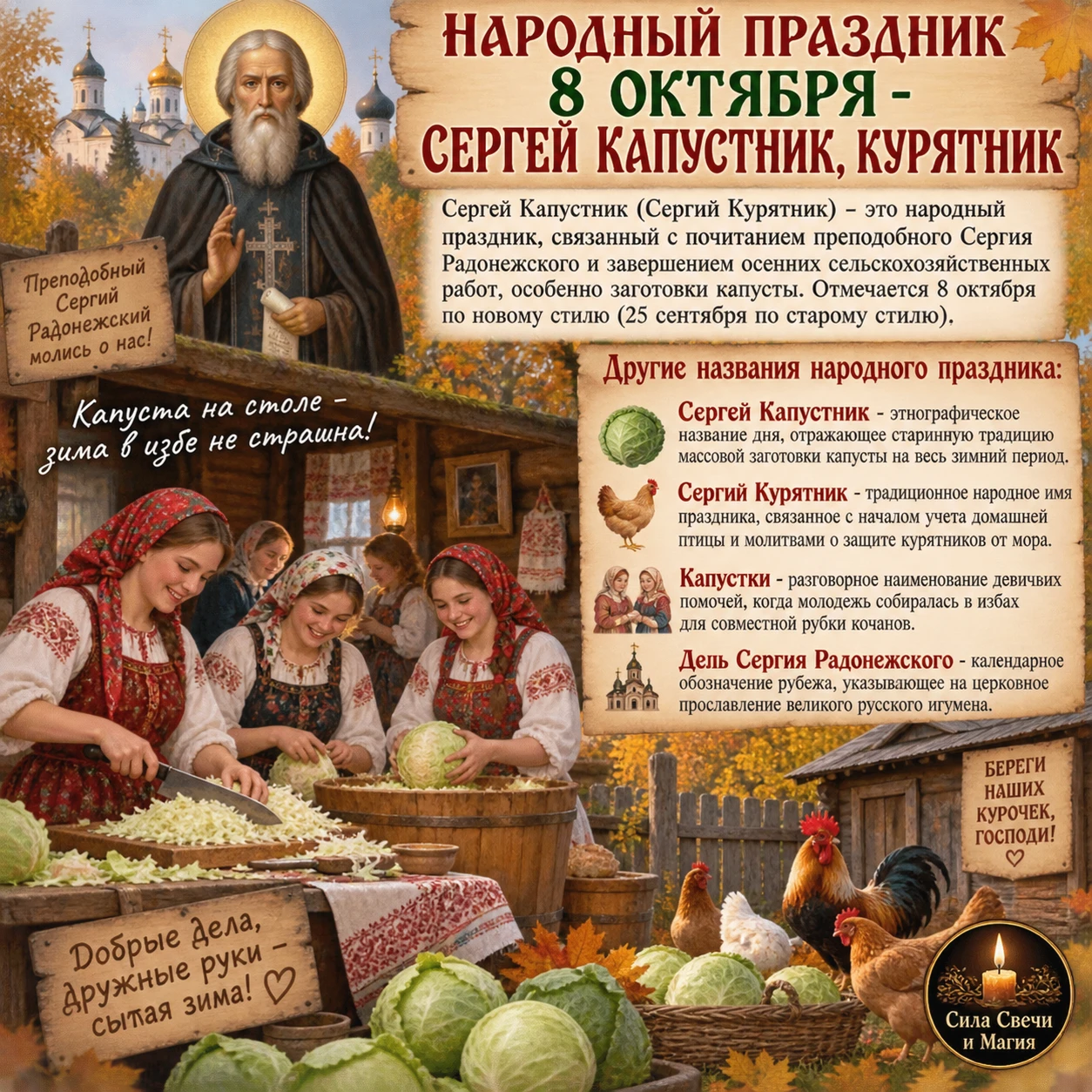 🥬 8 октября — день, когда дом наполнялся стуком сечек и запахом капусты