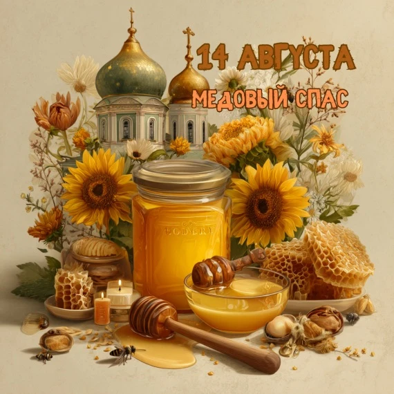 Сегодня в 10:00 - молебен с освящением меда нового урожая 🍯