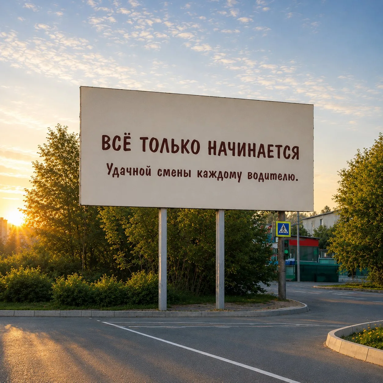 Город просыпается.