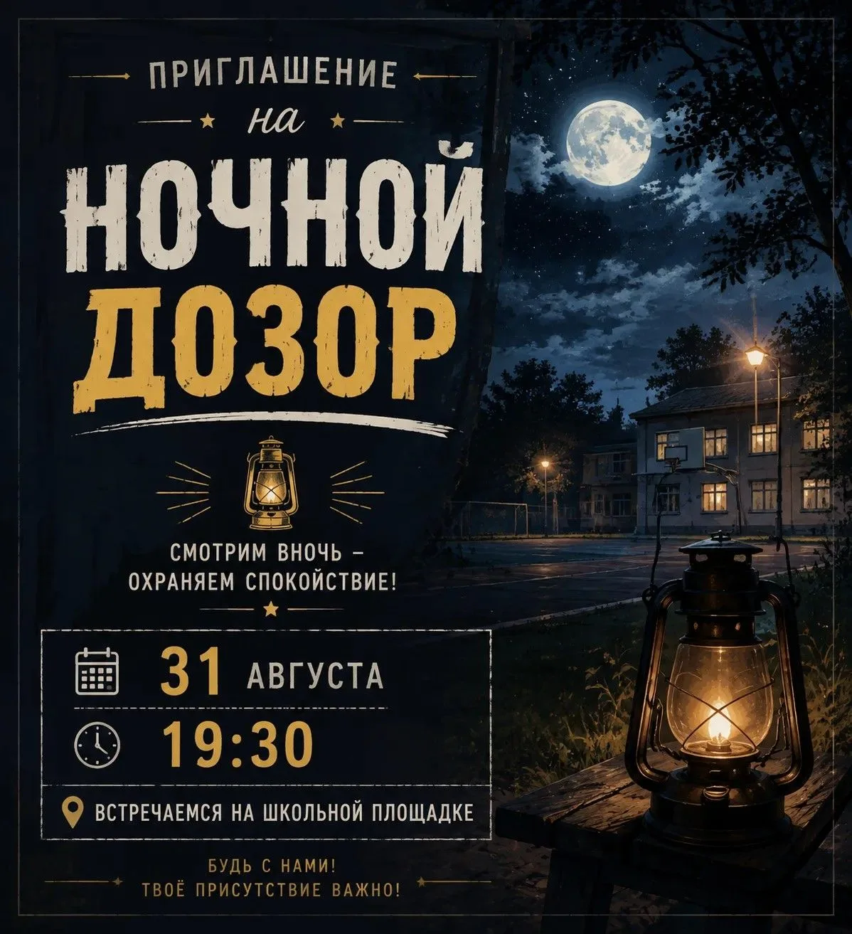 31 августа в 19:30 состоится "Ночной дозор", посвященный началу учебного года. Встречае...