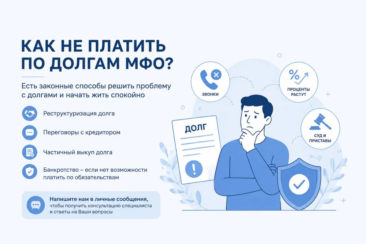 💸 Как не платить по долгам МФО?

Если у Вас появились долги перед микрофинансовыми организациями, п