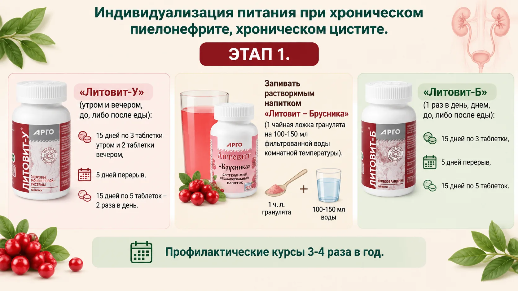 Индивидуализация питания при хроническом пиелонефрите, хроническом цистите.