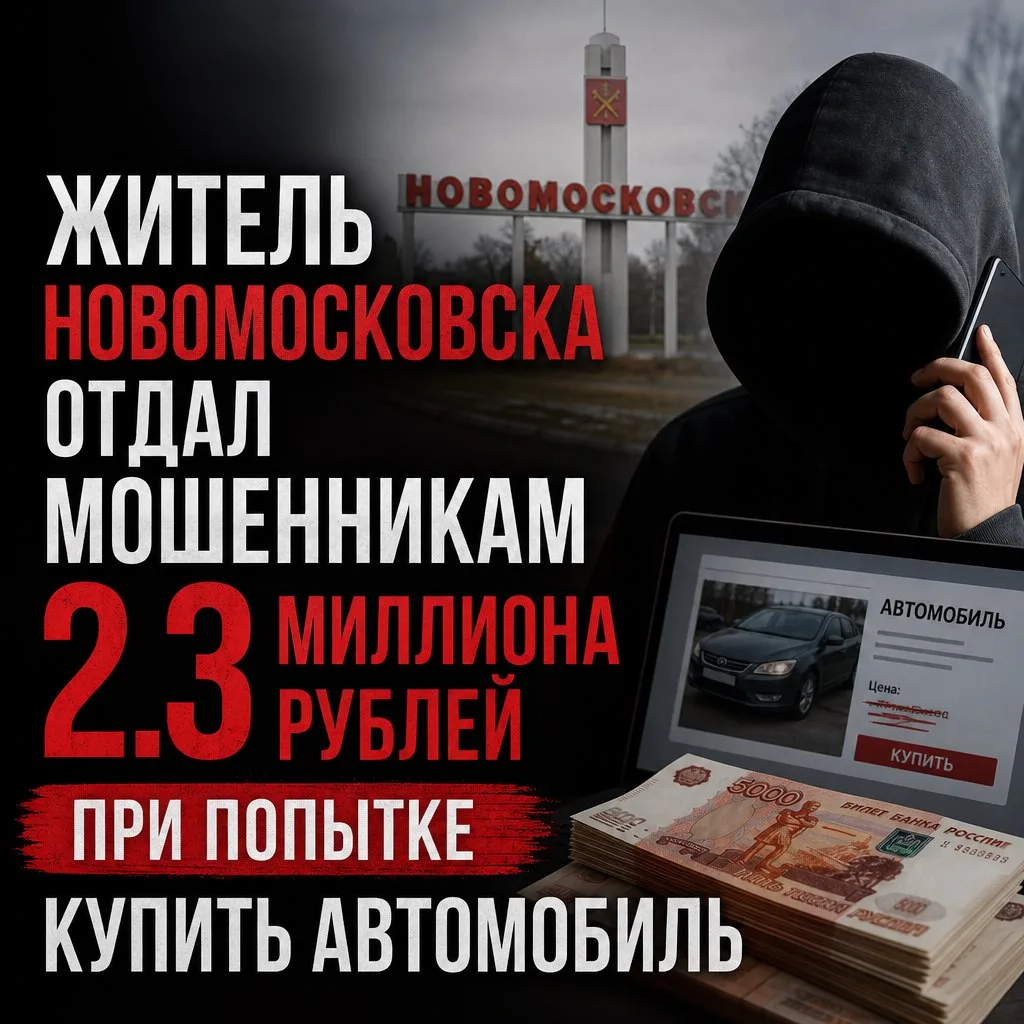 ❗ Житель Новомосковска потерял свыше 2,3 млн рублей из‑за «выгодного» авто