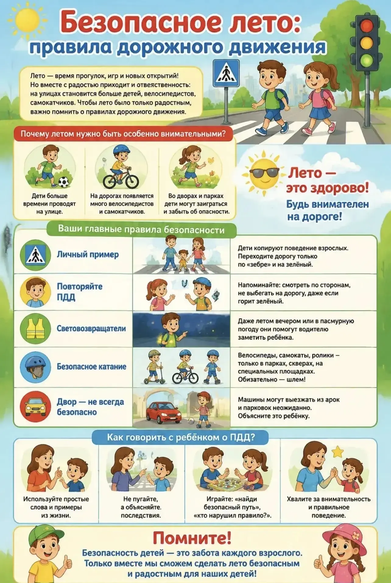 БЕЗОПАСНОСТЬ в ЛЕТНИЙ ПЕРИОД 

🌞 Чтобы отдых детей был здоровым и безопасным, родителям следует быт