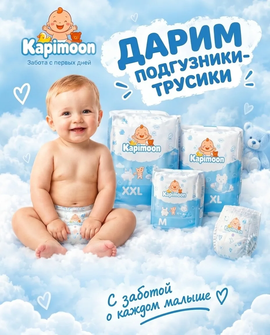 Дарим подгузники-трусики Kapimoon для вашего малыша! 👶🏼🍼✨