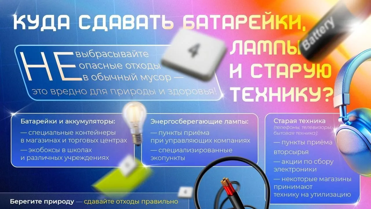 А вы знали, что не все отходы можно выбрасывать в обычный мусор? Батарейки, лампы и ста...