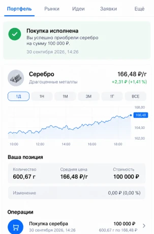🥈 СЕРЕБРО УПАЛО С 288 ₽ ДО 166 ₽: СТОИТ ЛИ СЕЙЧАС ПОКУПАТЬ?