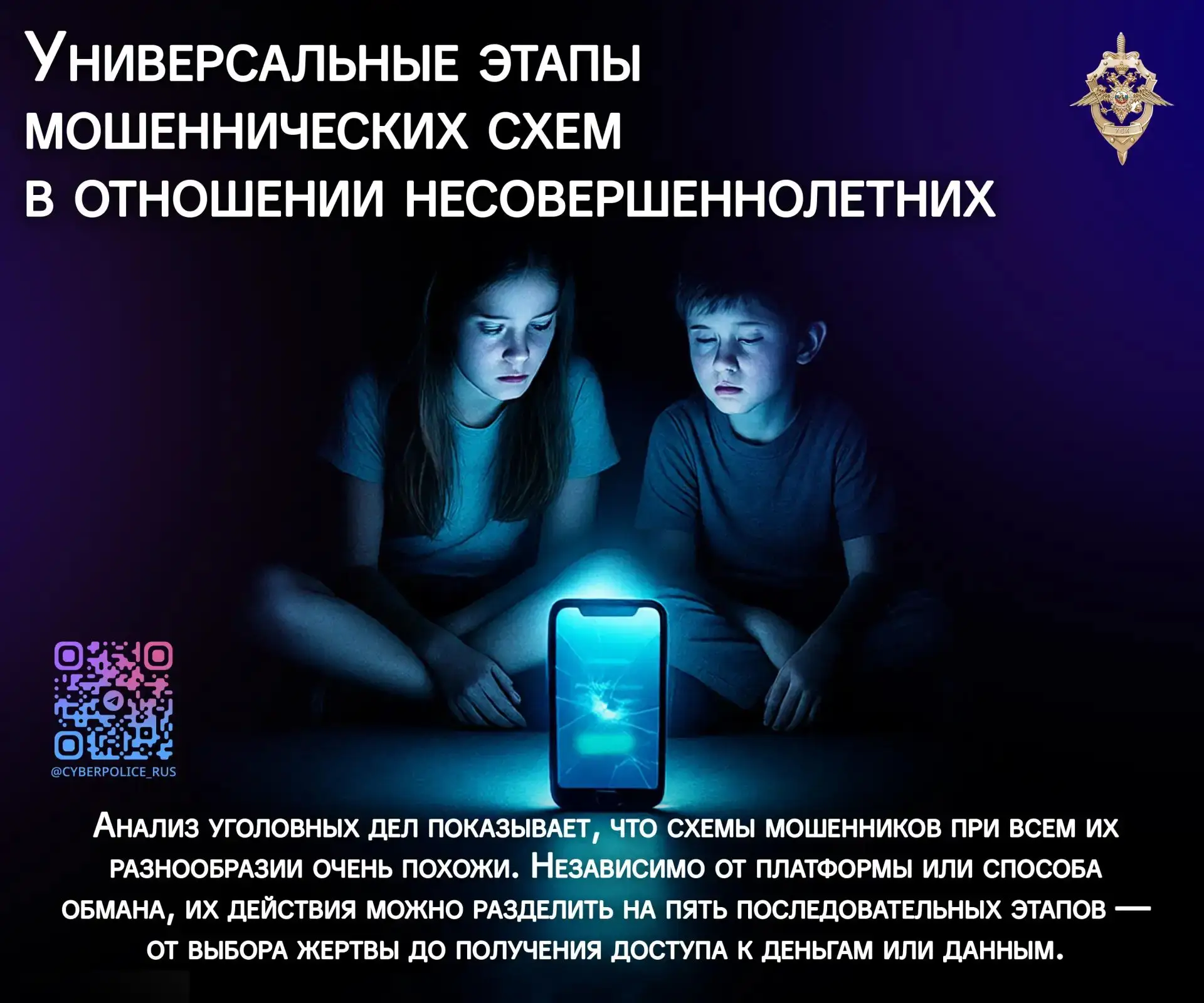 ❗Как мошенники обманывают подростков: 5 этапов в карточках
