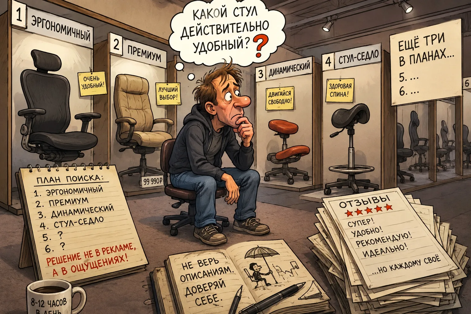 Как выбрать стул для работы за компьютером? История человека, который решил не доверять...