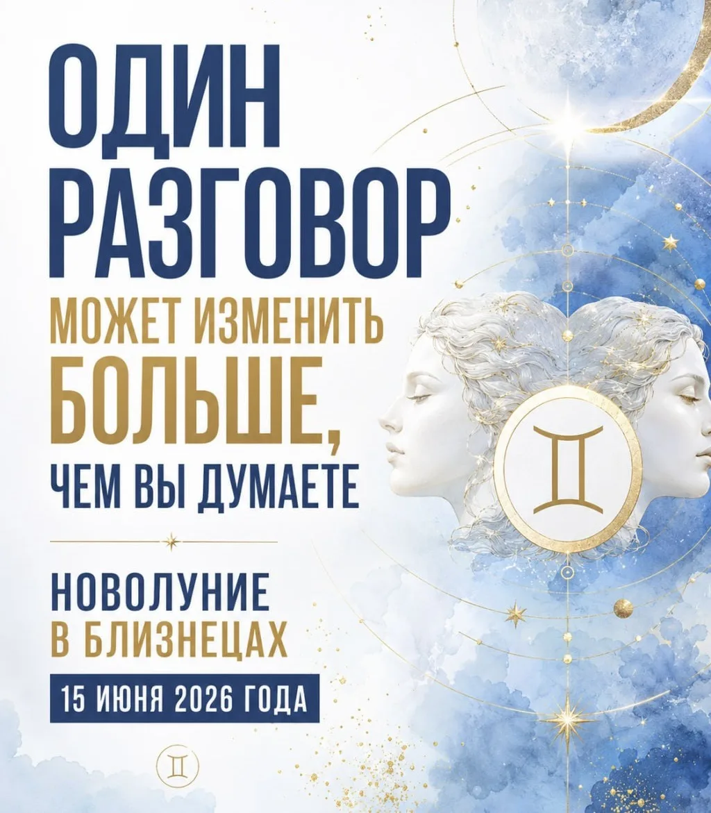 Один разговор может изменить больше, чем вы думаете

Новолуние в Близнецах
15 июня 2026 года начинае