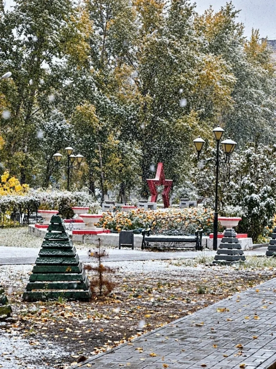 ❄️ Снег сегодня пошёл в селе Цаган-Олуй в Борзинском округе и Краснокаменске