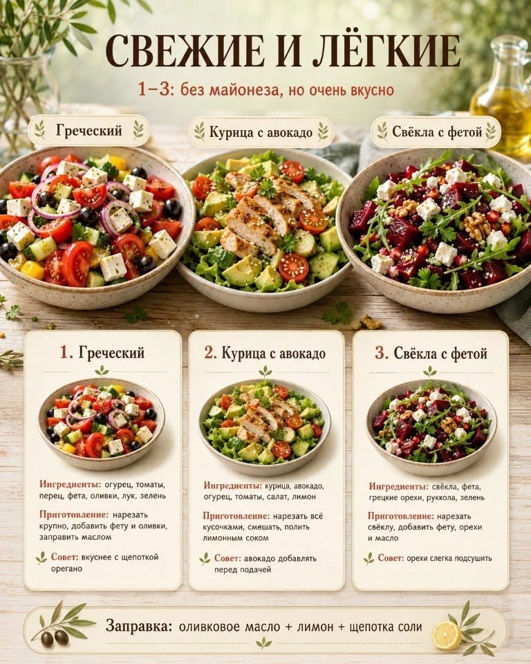🥗 ТЫ ДУМАЕШЬ, САЛАТ — ЭТО СКУЧНО? Я НАШЛА 5 СВЕЖИХ ПП-РЕЦЕПТОВ С КБЖУ, КОТОРЫЕ ГОТОВЯТ...