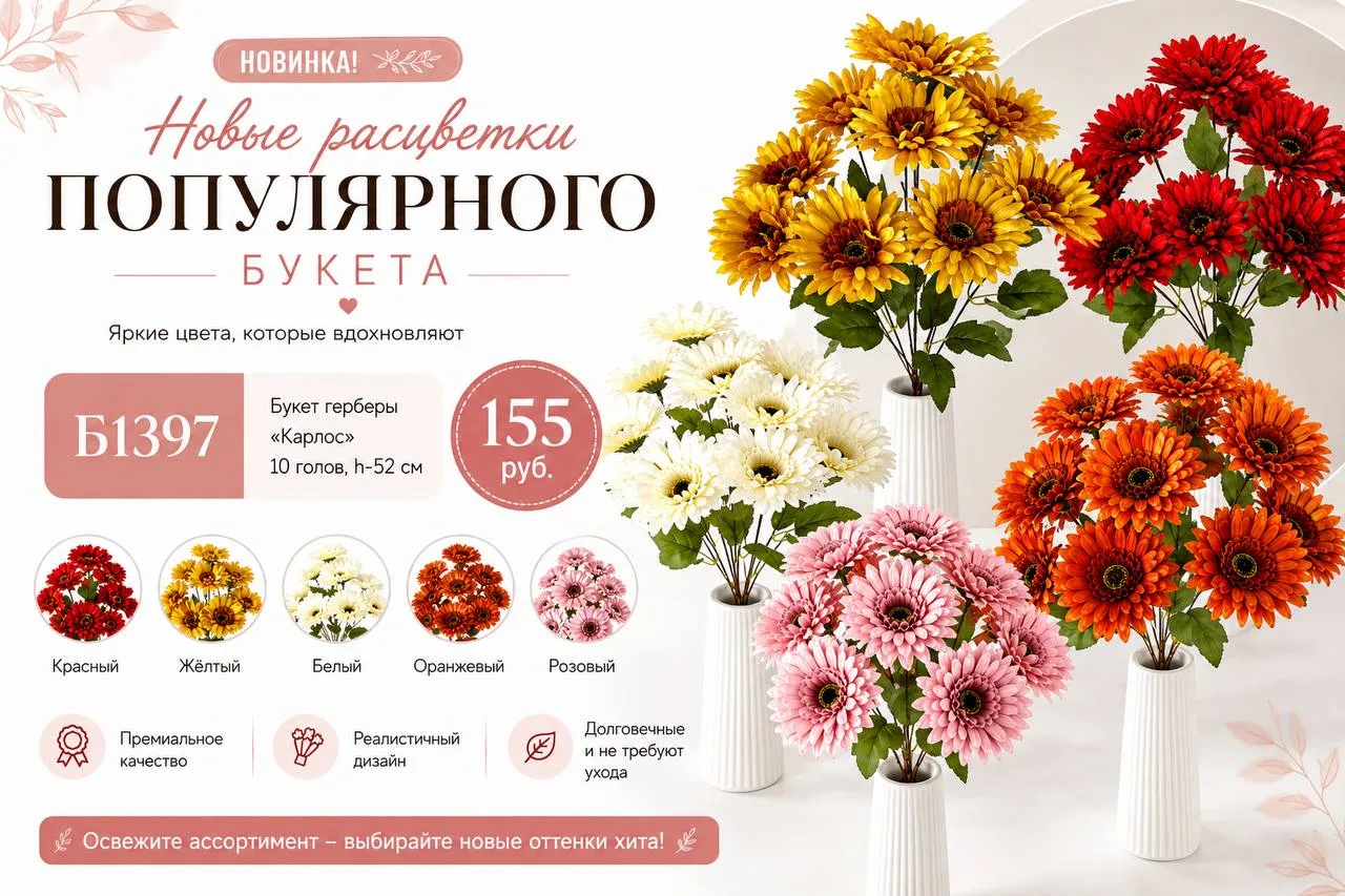 🌸 НОВЫЕ РАСЦВЕТКИ ПОПУЛЯРНОГО БУКЕТА «КАРЛОС»!