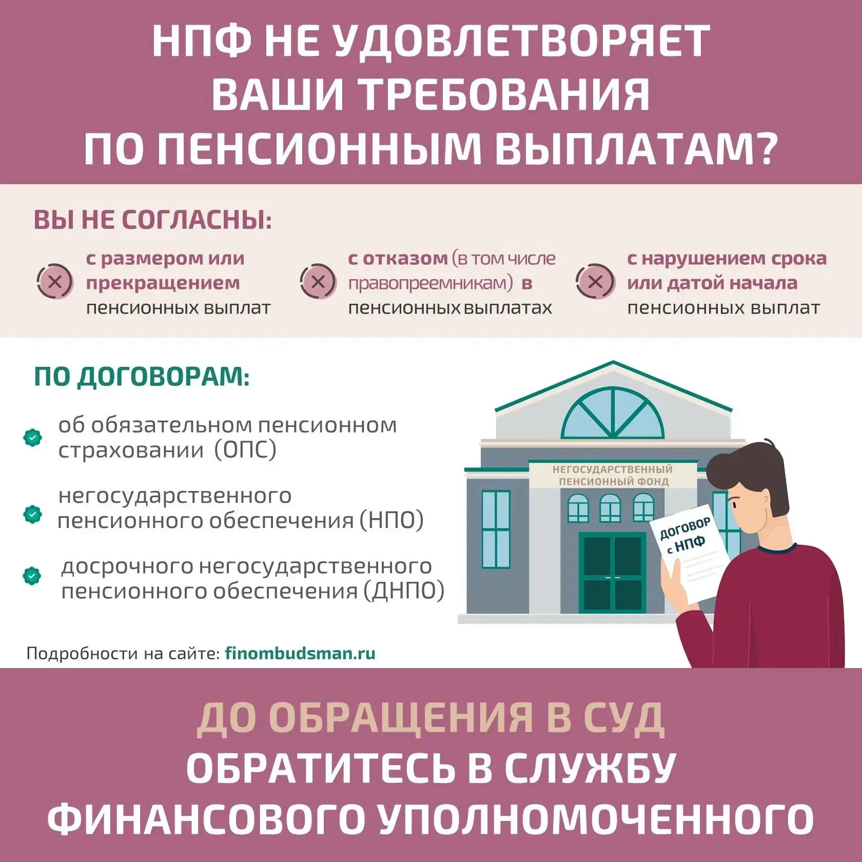 Как решить спор с негосударственным пенсионным фондом (НПФ) по пенсионным выплатам без ...