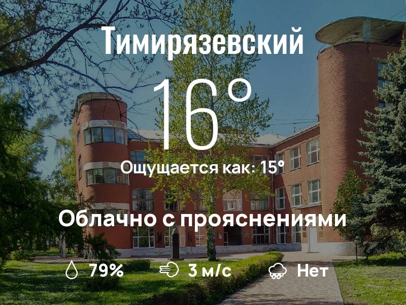 Что с погодой в Тимирязевском?