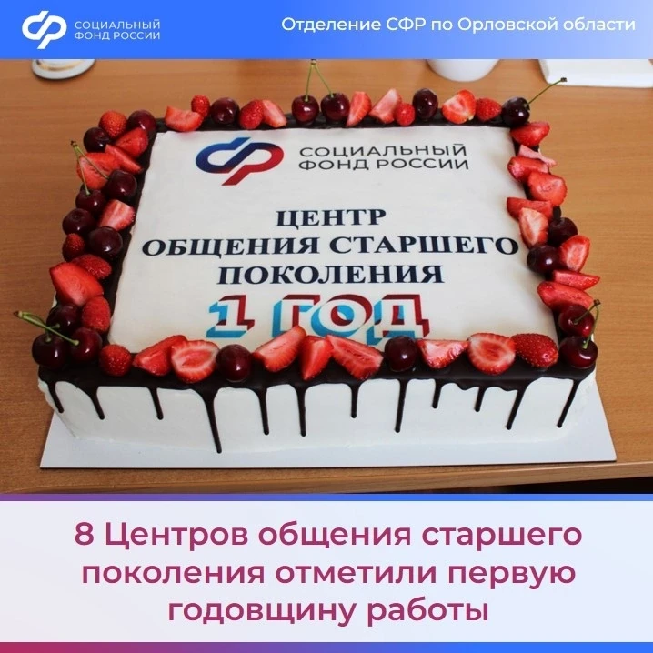 🥳🎉Мы поздравляем 8 центров общения Соцфонда в Орловской области с первой годовщиной работы!

Первы