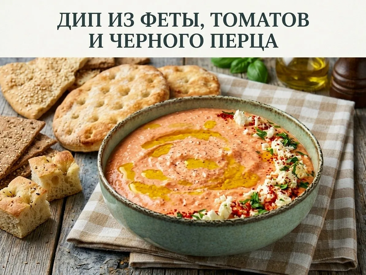 ДИП ИЗ ФЕТЫ, ТОМАТОВ И ЧЕРНОГО ПЕРЦА