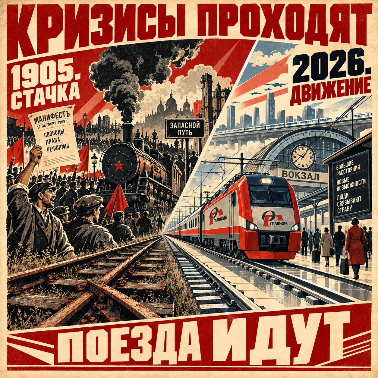 🚂 Паралич железных дорог и Манифест. Вспоминаем 1905-й
