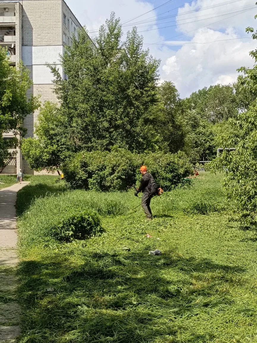 🌿 В летний период уделяем особое внимание благоустройству придомовых территорий: регулярно проводим 