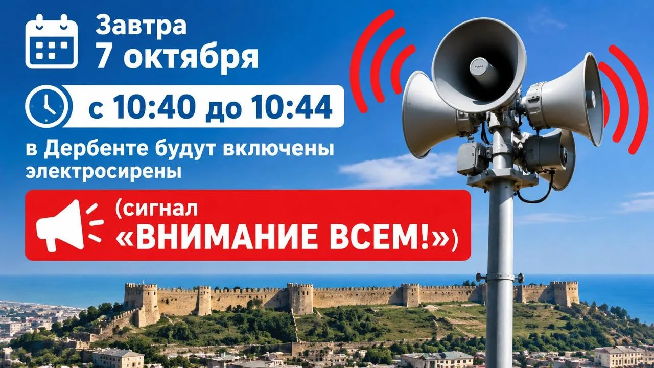 В Дербенте завтра проверят систему оповещения