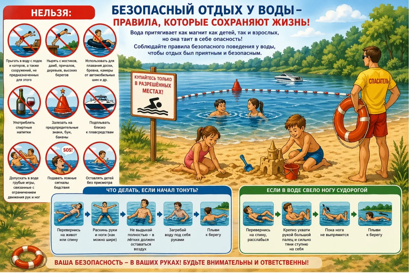 ‼️ Безопасность детей на воде: главные правила для родителей