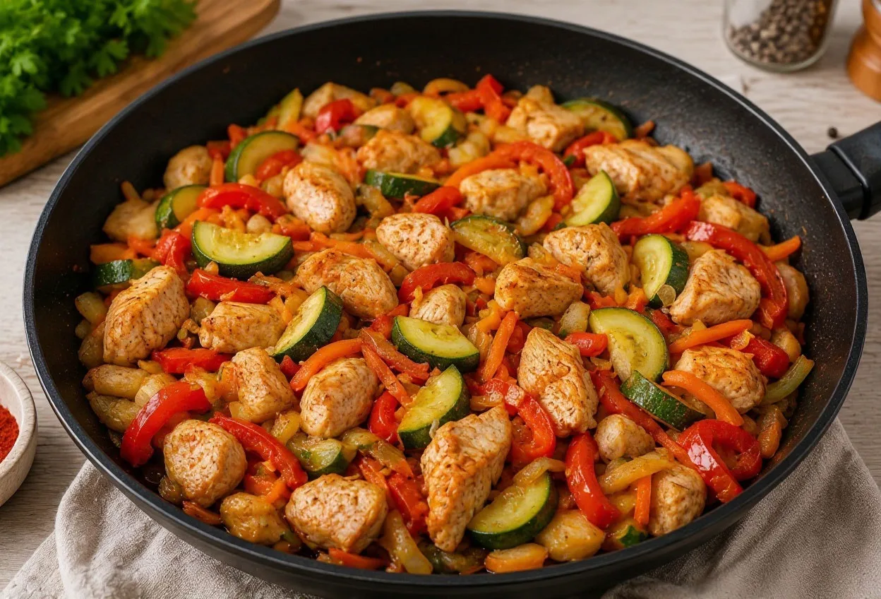 🍗Курица с овощами на одной сковороде