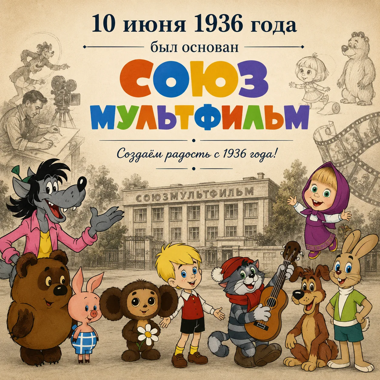 10 июня 1936 года - основан
"Союзмультфильм"🐰🐺

Дата, с которой началась история одной из самых из
