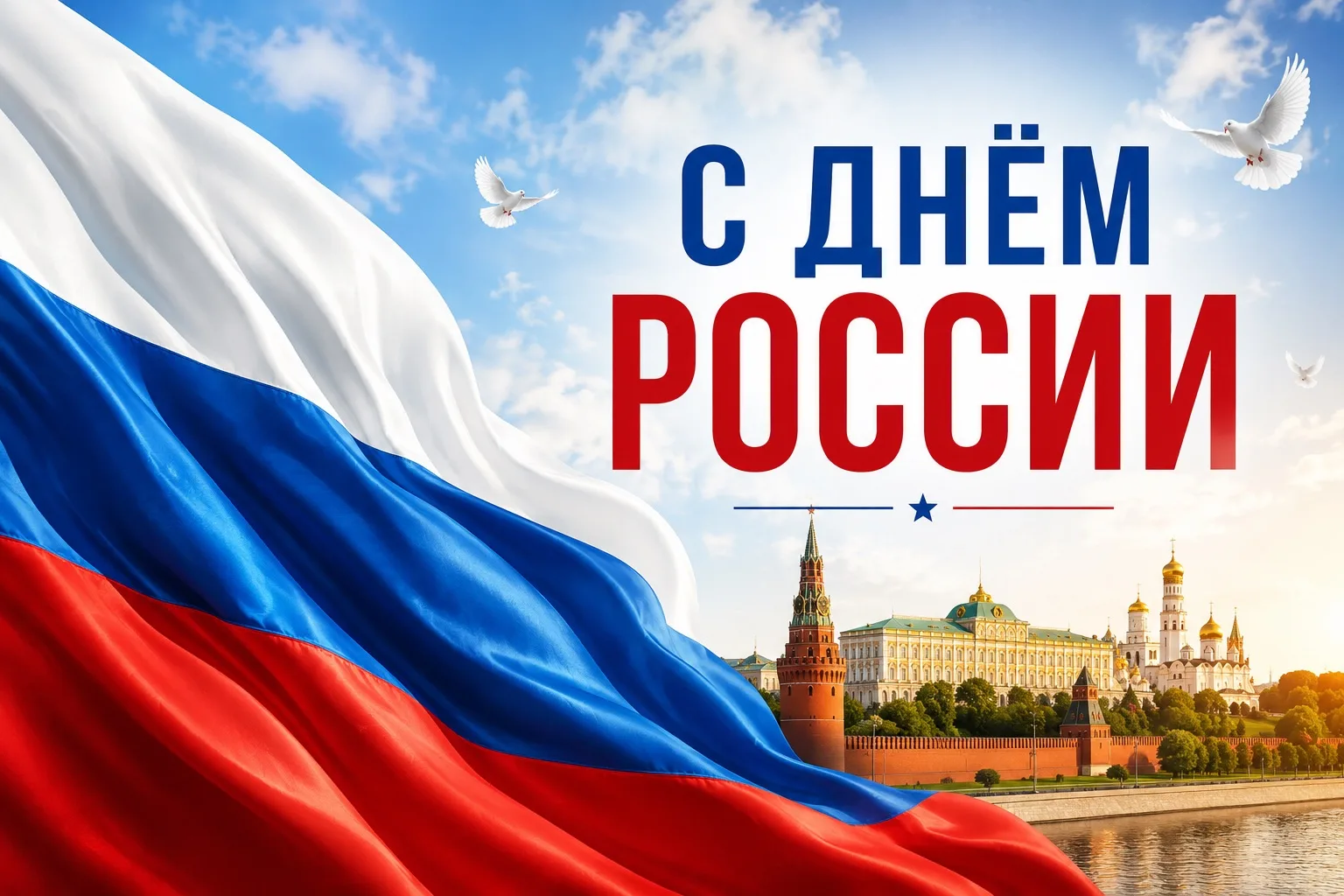 🇷🇺 С ДНЁМ РОССИИ! С Днем великой державы! 

Пусть в небе всегда светит солнце, и в вашем доме всег