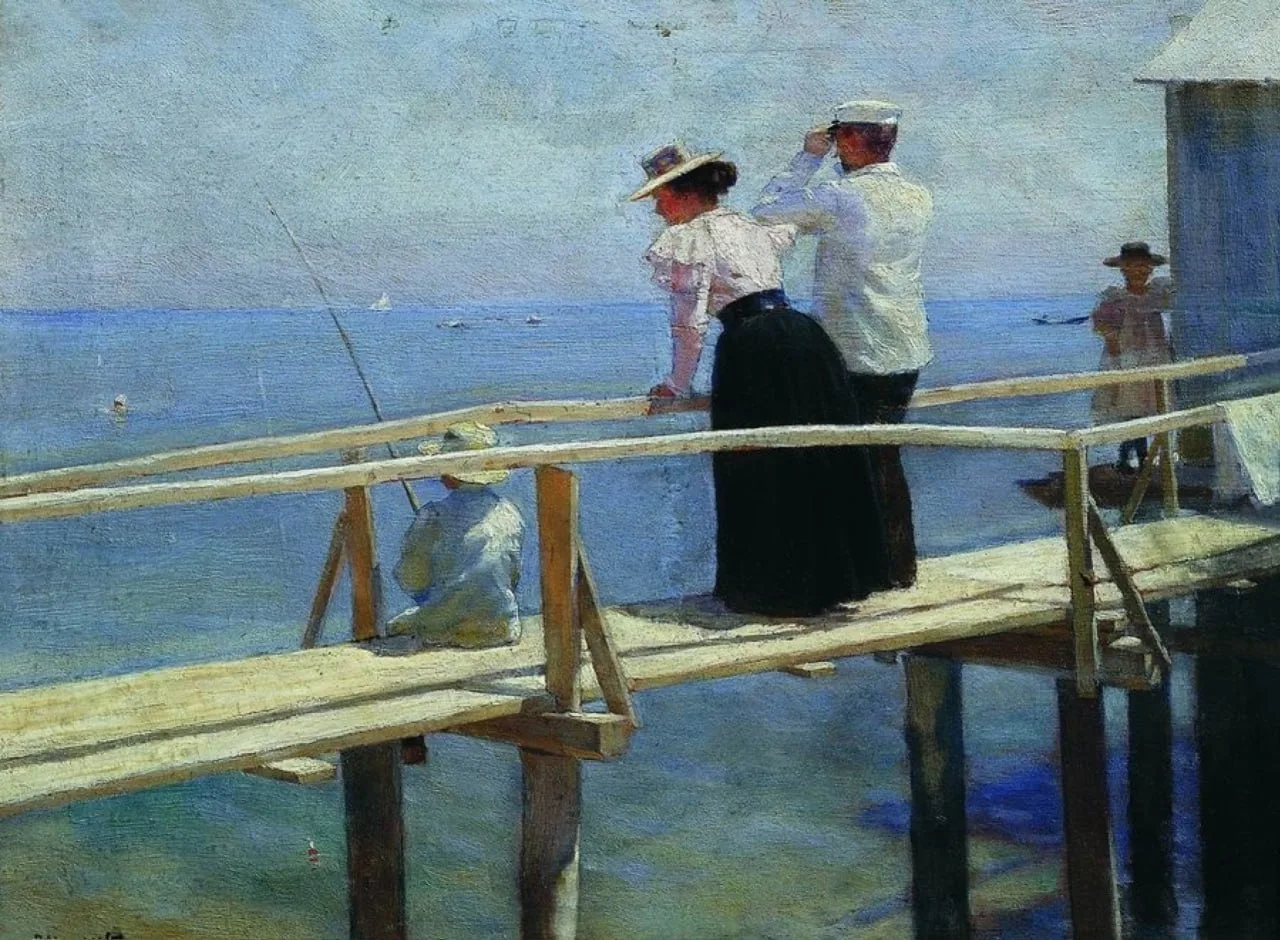 «На мостике. Лето»
Пётр Нилус, 1898
Дерево, масло
Одесский художественный музей

Выходец из семьи об