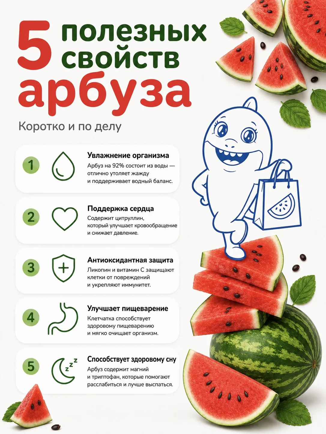 🍉 Арбуз: не только вкусно, но и полезно

Сочный, освежающий и полезный — идеальное лакомство для жа