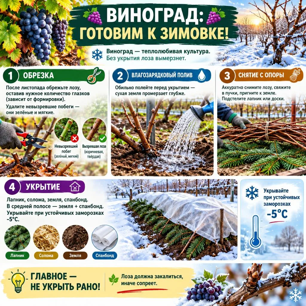 🍇 ВИНОГРАД: ГОТОВИМ К ЗИМОВКЕ! 🍇