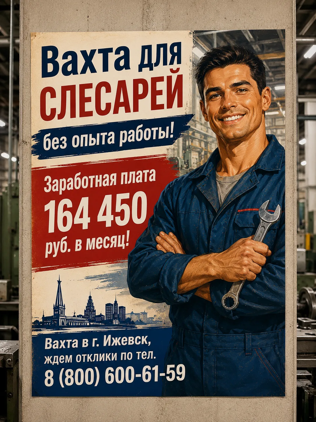 ❗️ВНИМАНИЕ! Появилась вакансия вахтой для СЛЕСАРЕЙ без опыта работы!

Заработная плата 328 900₽ за в