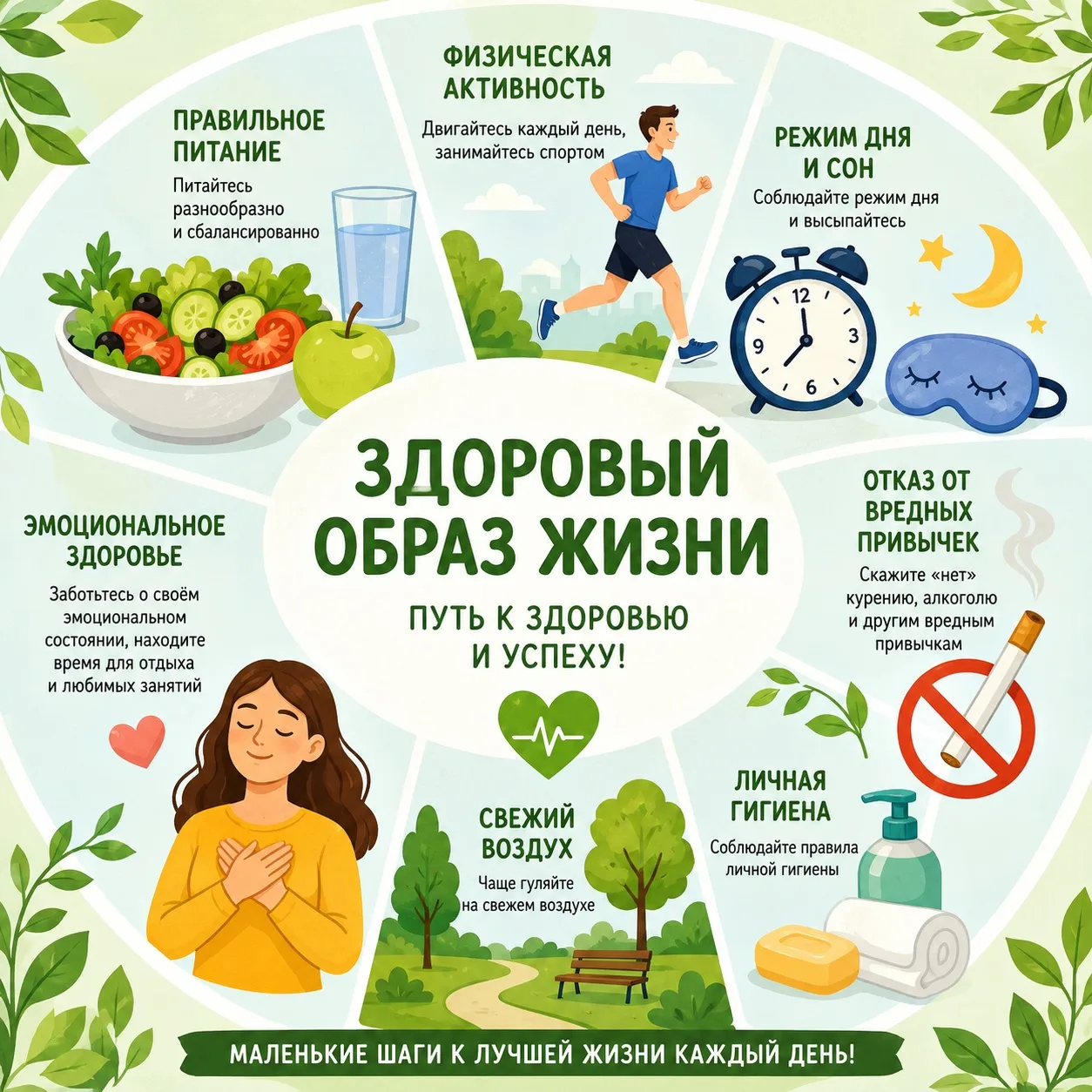 🌿 Здоровый образ жизни — путь к здоровью и успеху! 💪
