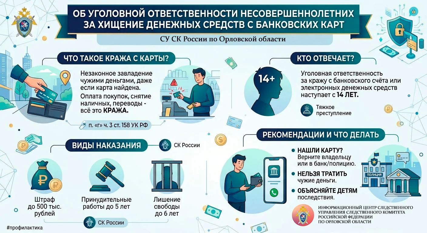 Об уголовной ответственности несовершеннолетних за хищение денежных средств с банковски...