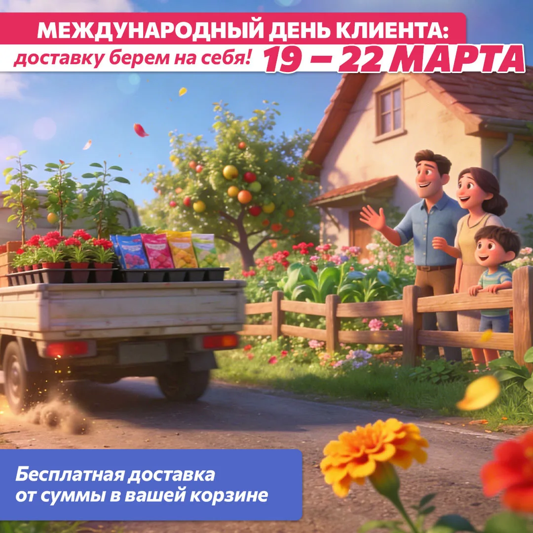 БЕСПЛАТНАЯ ДОСТАВКА В ДЕНЬ КЛИЕНТА!  🌻  Сегодня – Международный день клиента – неофициальный, но оче