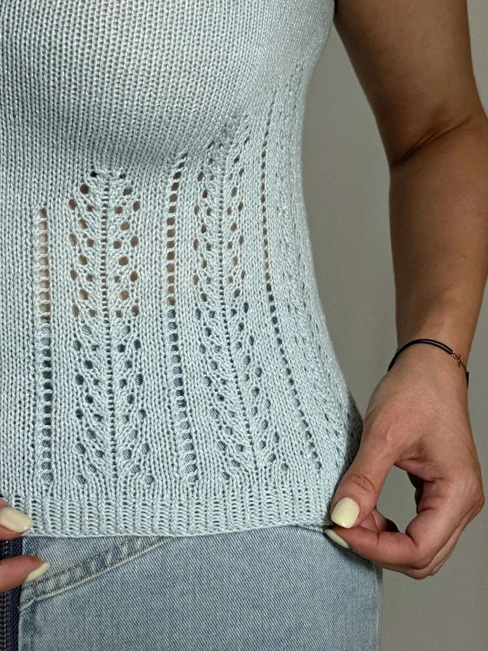 Красивый узор спицами для футболки 👕